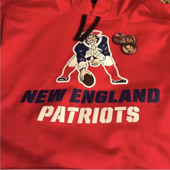 NFL New England Patriots size XL red hooded sweatshirt OG graphics GO PATRIOTS! - Picture 3 of 15
